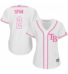 Womens Majestic Tampa Bay Rays 2 Denard Span Authentic White Fashion Cool Base MLB Jersey Womens Majestic Tampa Bay Rays 2 Denard Span Authentic White Fashion Cool Base MLB Jersey