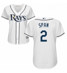 Womens Majestic Tampa Bay Rays 2 Denard Span Replica White Home Cool Base MLB Jersey Womens Majestic Tampa Bay Rays 2 Denard Span Replica White Home Cool Base MLB Jersey