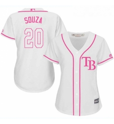 Womens Majestic Tampa Bay Rays 20 Steven Souza Replica White Fashion Cool Base MLB Jersey Womens Majestic Tampa Bay Rays 20 Steven Souza Replica White Fashion Cool Base MLB Jersey