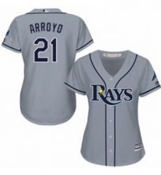 Womens Majestic Tampa Bay Rays 21 Christian Arroyo Replica Grey Road Cool Base MLB Jersey Womens Majestic Tampa Bay Rays 21 Christian Arroyo Replica Grey Road Cool Base MLB Jersey