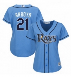 Womens Majestic Tampa Bay Rays 21 Christian Arroyo Replica Light Blue Alternate 2 Cool Base MLB Jersey Womens Majestic Tampa Bay Rays 21 Christian Arroyo Replica Light Blue Alternate 2 Cool Base MLB Jersey