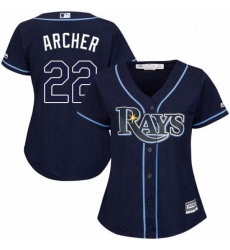 Womens Majestic Tampa Bay Rays 22 Chris Archer Authentic Navy Blue Alternate Cool Base MLB Jersey Womens Majestic Tampa Bay Rays 22 Chris Archer Authentic Navy Blue Alternate Cool Base MLB Jersey