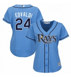 Womens Majestic Tampa Bay Rays 24 Nathan Eovaldi Authentic Light Blue Alternate 2 Cool Base MLB Jersey Womens Majestic Tampa Bay Rays 24 Nathan Eovaldi Authentic Light Blue Alternate 2 Cool Base MLB Jersey