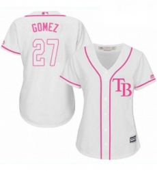 Womens Majestic Tampa Bay Rays 27 Carlos Gomez Authentic White Fashion Cool Base MLB Jersey Womens Majestic Tampa Bay Rays 27 Carlos Gomez Authentic White Fashion Cool Base MLB Jersey