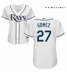 Womens Majestic Tampa Bay Rays 27 Carlos Gomez Authentic White Home Cool Base MLB Jersey Womens Majestic Tampa Bay Rays 27 Carlos Gomez Authentic White Home Cool Base MLB Jersey