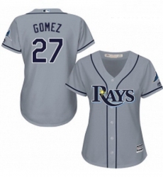 Womens Majestic Tampa Bay Rays 27 Carlos Gomez Replica Grey Road Cool Base MLB Jersey Womens Majestic Tampa Bay Rays 27 Carlos Gomez Replica Grey Road Cool Base MLB Jersey