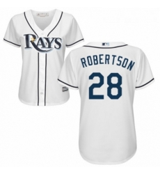 Womens Majestic Tampa Bay Rays 28 Daniel Robertson Replica White Home Cool Base MLB Jersey Womens Majestic Tampa Bay Rays 28 Daniel Robertson Replica White Home Cool Base MLB Jersey