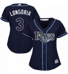 Womens Majestic Tampa Bay Rays 3 Evan Longoria Authentic Navy Blue Alternate Cool Base MLB Jersey Womens Majestic Tampa Bay Rays 3 Evan Longoria Authentic Navy Blue Alternate Cool Base MLB Jersey