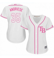 Womens Majestic Tampa Bay Rays 35 Matt Andriese Authentic White Fashion Cool Base MLB Jersey Womens Majestic Tampa Bay Rays 35 Matt Andriese Authentic White Fashion Cool Base MLB Jersey