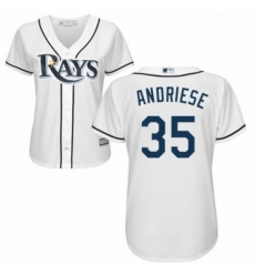 Womens Majestic Tampa Bay Rays 35 Matt Andriese Authentic White Home Cool Base MLB Jersey Womens Majestic Tampa Bay Rays 35 Matt Andriese Authentic White Home Cool Base MLB Jersey
