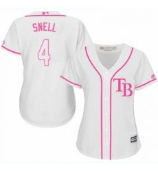 Womens Majestic Tampa Bay Rays 4 Blake Snell Replica White Fashion Cool Base MLB Jersey Womens Majestic Tampa Bay Rays 4 Blake Snell Replica White Fashion Cool Base MLB Jersey
