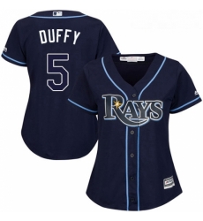 Womens Majestic Tampa Bay Rays 5 Matt Duffy Authentic Navy Blue Alternate Cool Base MLB Jersey Womens Majestic Tampa Bay Rays 5 Matt Duffy Authentic Navy Blue Alternate Cool Base MLB Jersey