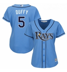 Womens Majestic Tampa Bay Rays 5 Matt Duffy Replica Light Blue Alternate 2 Cool Base MLB Jersey Womens Majestic Tampa Bay Rays 5 Matt Duffy Replica Light Blue Alternate 2 Cool Base MLB Jersey