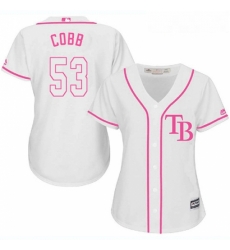 Womens Majestic Tampa Bay Rays 53 Alex Cobb Authentic White Fashion Cool Base MLB Jersey Womens Majestic Tampa Bay Rays 53 Alex Cobb Authentic White Fashion Cool Base MLB Jersey