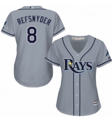 Womens Majestic Tampa Bay Rays 8 Rob Refsnyder Authentic Grey Road Cool Base MLB Jersey Womens Majestic Tampa Bay Rays 8 Rob Refsnyder Authentic Grey Road Cool Base MLB Jersey