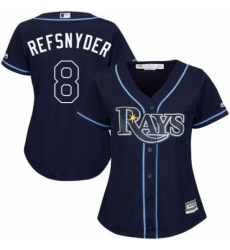 Womens Majestic Tampa Bay Rays 8 Rob Refsnyder Authentic Navy Blue Alternate Cool Base MLB Jersey Womens Majestic Tampa Bay Rays 8 Rob Refsnyder Authentic Navy Blue Alternate Cool Base MLB Jersey