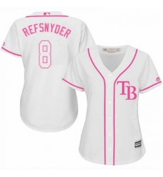 Womens Majestic Tampa Bay Rays 8 Rob Refsnyder Authentic White Fashion Cool Base MLB Jersey Womens Majestic Tampa Bay Rays 8 Rob Refsnyder Authentic White Fashion Cool Base MLB Jersey