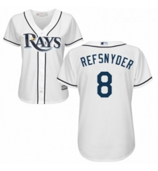 Womens Majestic Tampa Bay Rays 8 Rob Refsnyder Authentic White Home Cool Base MLB Jersey Womens Majestic Tampa Bay Rays 8 Rob Refsnyder Authentic White Home Cool Base MLB Jersey