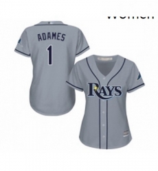 Womens Tampa Bay Rays 1 Willy Adames Replica Grey Road Cool Base Baseball Jersey Womens Tampa Bay Rays 1 Willy Adames Replica Grey Road Cool Base Baseball Jersey