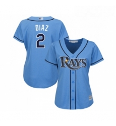 Womens Tampa Bay Rays 2 Yandy Diaz Replica Light Blue Alternate 2 Cool Base Baseball Jersey Womens Tampa Bay Rays 2 Yandy Diaz Replica Light Blue Alternate 2 Cool Base Baseball Jersey