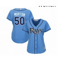 Womens Tampa Bay Rays 50 Charlie Morton Replica Light Blue Alternate 2 Cool Base Baseball Jersey Womens Tampa Bay Rays 50 Charlie Morton Replica Light Blue Alternate 2 Cool Base Baseball Jersey