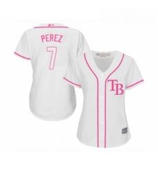 Womens Tampa Bay Rays 7 Michael Perez Replica White Fashion Cool Base Baseball Jersey Womens Tampa Bay Rays 7 Michael Perez Replica White Fashion Cool Base Baseball Jersey