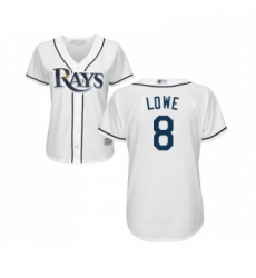 Womens Tampa Bay Rays 8 Brandon Lowe Replica White Home Cool Base Baseball Jersey Womens Tampa Bay Rays 8 Brandon Lowe Replica White Home Cool Base Baseball Jersey