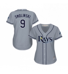 Womens Tampa Bay Rays 9 Jake Smolinski Replica Grey Road Cool Base Baseball Jersey Womens Tampa Bay Rays 9 Jake Smolinski Replica Grey Road Cool Base Baseball Jersey