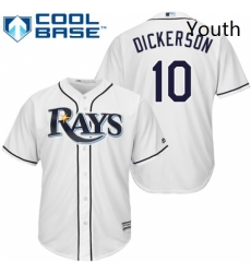 Youth Majestic Tampa Bay Rays 10 Corey Dickerson Replica White Home Cool Base MLB Jersey Youth Majestic Tampa Bay Rays 10 Corey Dickerson Replica White Home Cool Base MLB Jersey