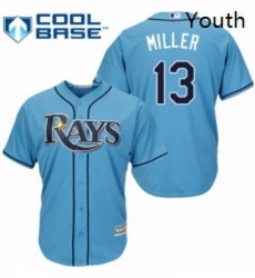 Youth Majestic Tampa Bay Rays 13 Brad Miller Authentic Light Blue Alternate 2 Cool Base MLB Jersey Youth Majestic Tampa Bay Rays 13 Brad Miller Authentic Light Blue Alternate 2 Cool Base MLB Jersey