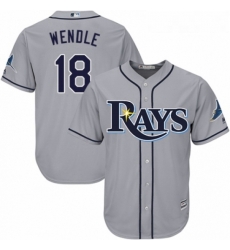 Youth Majestic Tampa Bay Rays 18 Joey Wendle Replica Grey Road Cool Base MLB Jersey Youth Majestic Tampa Bay Rays 18 Joey Wendle Replica Grey Road Cool Base MLB Jersey