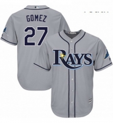 Youth Majestic Tampa Bay Rays 27 Carlos Gomez Replica Grey Road Cool Base MLB Jersey Youth Majestic Tampa Bay Rays 27 Carlos Gomez Replica Grey Road Cool Base MLB Jersey