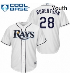 Youth Majestic Tampa Bay Rays 28 Daniel Robertson Authentic White Home Cool Base MLB Jersey Youth Majestic Tampa Bay Rays 28 Daniel Robertson Authentic White Home Cool Base MLB Jersey
