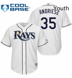 Youth Majestic Tampa Bay Rays 35 Matt Andriese Replica White Home Cool Base MLB Jersey Youth Majestic Tampa Bay Rays 35 Matt Andriese Replica White Home Cool Base MLB Jersey