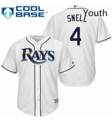 Youth Majestic Tampa Bay Rays 4 Blake Snell Replica White Home Cool Base MLB Jersey Youth Majestic Tampa Bay Rays 4 Blake Snell Replica White Home Cool Base MLB Jersey
