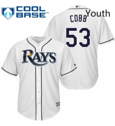 Youth Majestic Tampa Bay Rays 53 Alex Cobb Replica White Home Cool Base MLB Jersey Youth Majestic Tampa Bay Rays 53 Alex Cobb Replica White Home Cool Base MLB Jersey