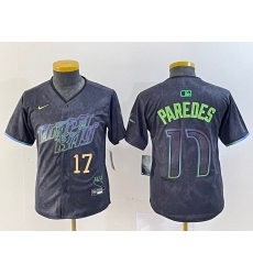 Youth Tampa Bay Rays 17 Isaac Paredes Charcoal 2024 City Connect Limited Stitched Baseball Jersey 1 Youth Tampa Bay Rays 17 Isaac Paredes Charcoal 2024 City Connect Limited Stitched Baseball Jersey 1