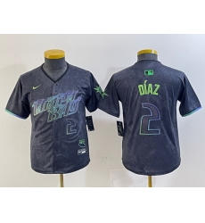 Youth Tampa Bay Rays 2 Yandy Diaz Charcoal 2024 City Connect Limited Stitched Baseball Jersey 5 Youth Tampa Bay Rays 2 Yandy Diaz Charcoal 2024 City Connect Limited Stitched Baseball Jersey 5