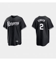 Men Texas Rangers 2 Marcus Semien Black Cool Base Stitched Baseball jersey Men Texas Rangers 2 Marcus Semien Black Cool Base Stitched Baseball jersey