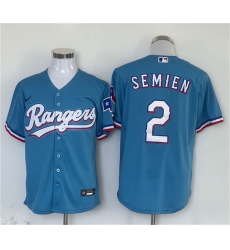 Men Texas Rangers 2 Marcus Semien Blue With Patch Cool Base Stitched MLB Jersey Men Texas Rangers 2 Marcus Semien Blue With Patch Cool Base Stitched MLB Jersey