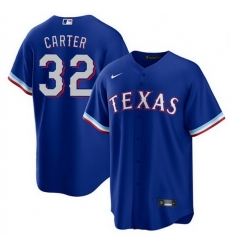 Men Texas Rangers 32 Evan Carter Royal Cool Base Stitched Baseball Jersey Men Texas Rangers 32 Evan Carter Royal Cool Base Stitched Baseball Jersey