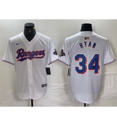 Men Texas Rangers 34 Nolan Ryan White Gold Cool Base Stitched Baseball Jersey Men Texas Rangers 34 Nolan Ryan White Gold Cool Base Stitched Baseball Jersey