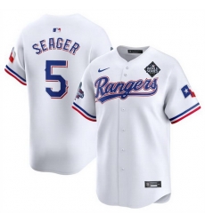 Men Texas Rangers 5 Corey Seager White 2023 World Series Patch And Champions Patch Stitched Baseball Jersey Men Texas Rangers 5 Corey Seager White 2023 World Series Patch And Champions Patch Stitched Baseball Jersey