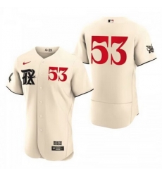 Men Texas Rangers 53 Adolis Garc EDa Cream 2023 City Connect Flex Base Stitched Baseball Jersey Men Texas Rangers 53 Adolis Garc EDa Cream 2023 City Connect Flex Base Stitched Baseball Jersey