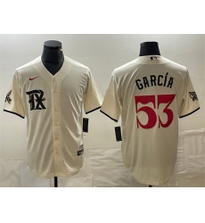 Men Texas Rangers 53 Adolis Garc EDa Cream City Connect Cool Base Stitched Baseball Jersey Men Texas Rangers 53 Adolis Garc EDa Cream City Connect Cool Base Stitched Baseball Jersey