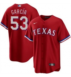 Men Texas Rangers 53 Adolis Garcia Red Cool Base Stitched Baseball Jersey Men Texas Rangers 53 Adolis Garcia Red Cool Base Stitched Baseball Jersey