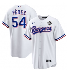 Men Texas Rangers 54 Mart EDn P E9rez White 2023 World Series Stitched Baseball Jersey Men Texas Rangers 54 Mart EDn P E9rez White 2023 World Series Stitched Baseball Jersey