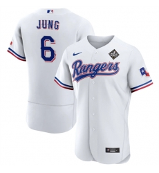 Men Texas Rangers 6 Josh Jung White 2023 World Series Flex Base Stitched Baseball Jersey Men Texas Rangers 6 Josh Jung White 2023 World Series Flex Base Stitched Baseball Jersey