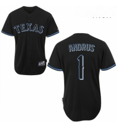 Mens Majestic Texas Rangers 1 Elvis Andrus Authentic Black Fashion MLB Jersey Mens Majestic Texas Rangers 1 Elvis Andrus Authentic Black Fashion MLB Jersey
