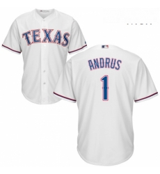 Mens Majestic Texas Rangers 1 Elvis Andrus Replica White Home Cool Base MLB Jersey Mens Majestic Texas Rangers 1 Elvis Andrus Replica White Home Cool Base MLB Jersey